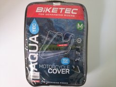 Водонепроницаемый чехол для мотоцикла (размер M) BIKETEC AQUATEC цвет черный/серый, с местом под центральный кофр